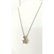 Ασημένιο κολιέ - Δύο αστέρια (SN214)